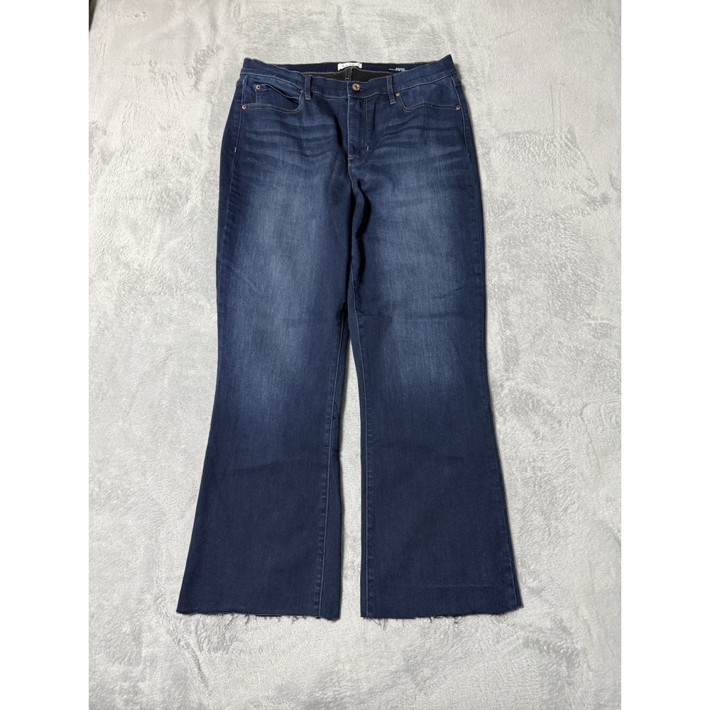 Nicole Miller Jeans Womens 16 Soho High Rise Bootcut Blue Fray Hem 33x26.5